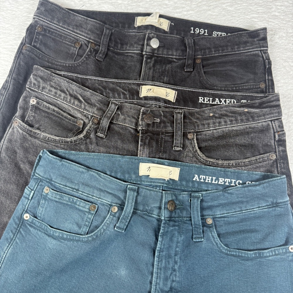 Madewell 1991 Straight Mens 32/32 Black 5-Pocket Denim Jeans BM6536